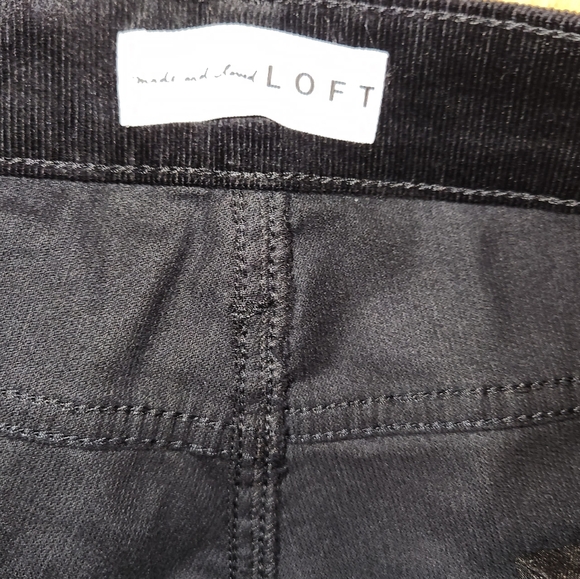 LOFT Curvy High Waist Skinny Velvet Pants Black, size 12 - Picture 5 of 11